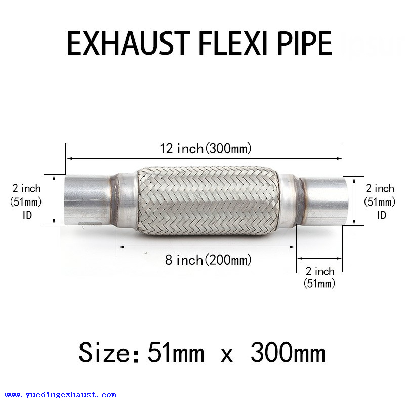 Reparación de juntas flexibles de escape de 51 mm x 300 mm Flexi Pipe tube Flex