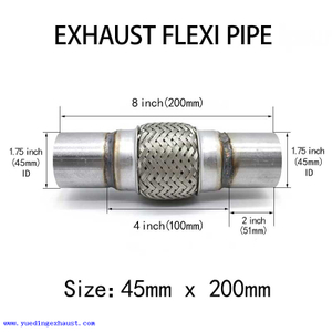 Tubo flexible de escape de 45 mm x 200 mm Reparación de tubo flexible de unión flexible
