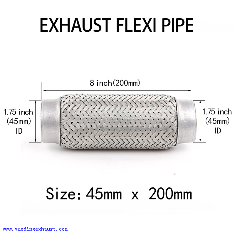 45 mm x 200 mm Soldadura en tubo de tubo Flexi de reparación de junta de escape de acero inoxidable