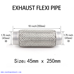 1.75 pulgadas x 10 pulgadas Soldadura en tubo de escape Flexi Reparación de tubo flexible de junta flexible