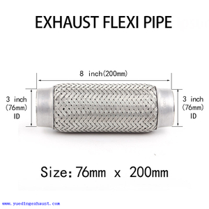 Soldadura de tubo Flexi de escape de 3 pulgadas x 8 pulgadas en reparación de tubo flexible de junta flexible